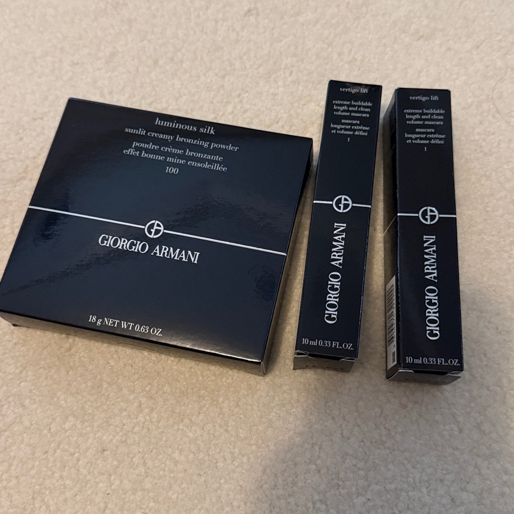 Giorgio Armani Luminous Silk Bronzing Powder 100 + Eyes to kill Mascara # x 2